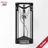 2018 Updated Version Auto Leveling Pulley Version Kossel Delta 3D Printer Unassemble Delta Rostock 3D Printer DIY Kit Large Print Size/Black Color/Free Offer with Test Filament and Assemble Tool
