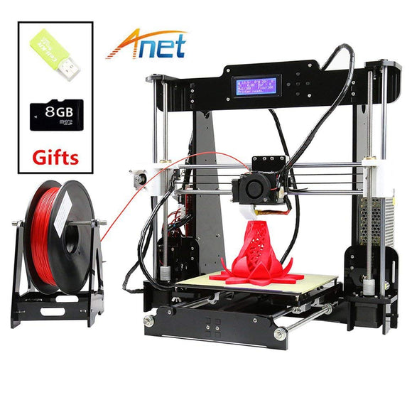 Blackpoolfa ANET A8 3D Desktop Acrylic LCD Screen Printer DIY High Accuracy Self Assembly -10m Filament & 8GB SD Card Included